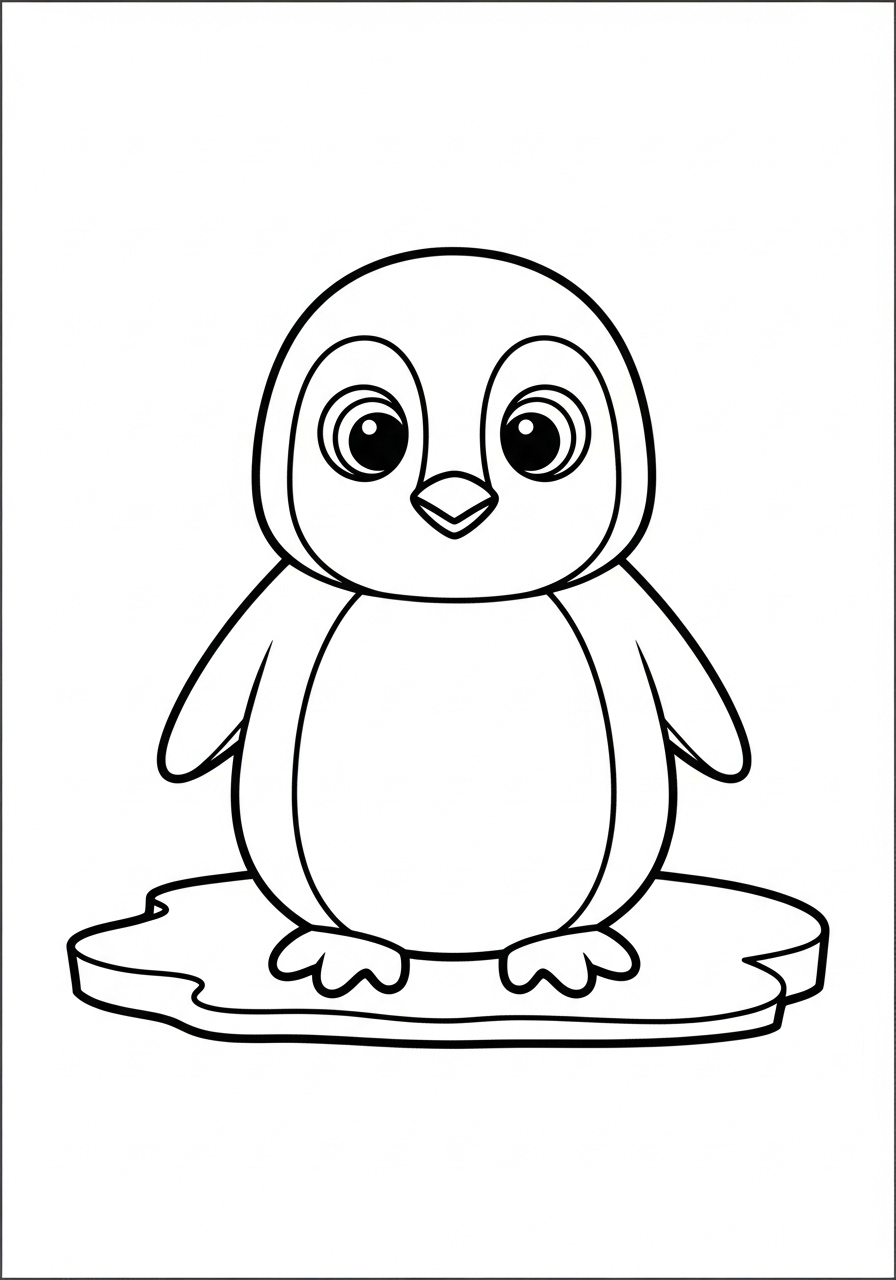 Pinguino 19 immagine da colorare Pinguino