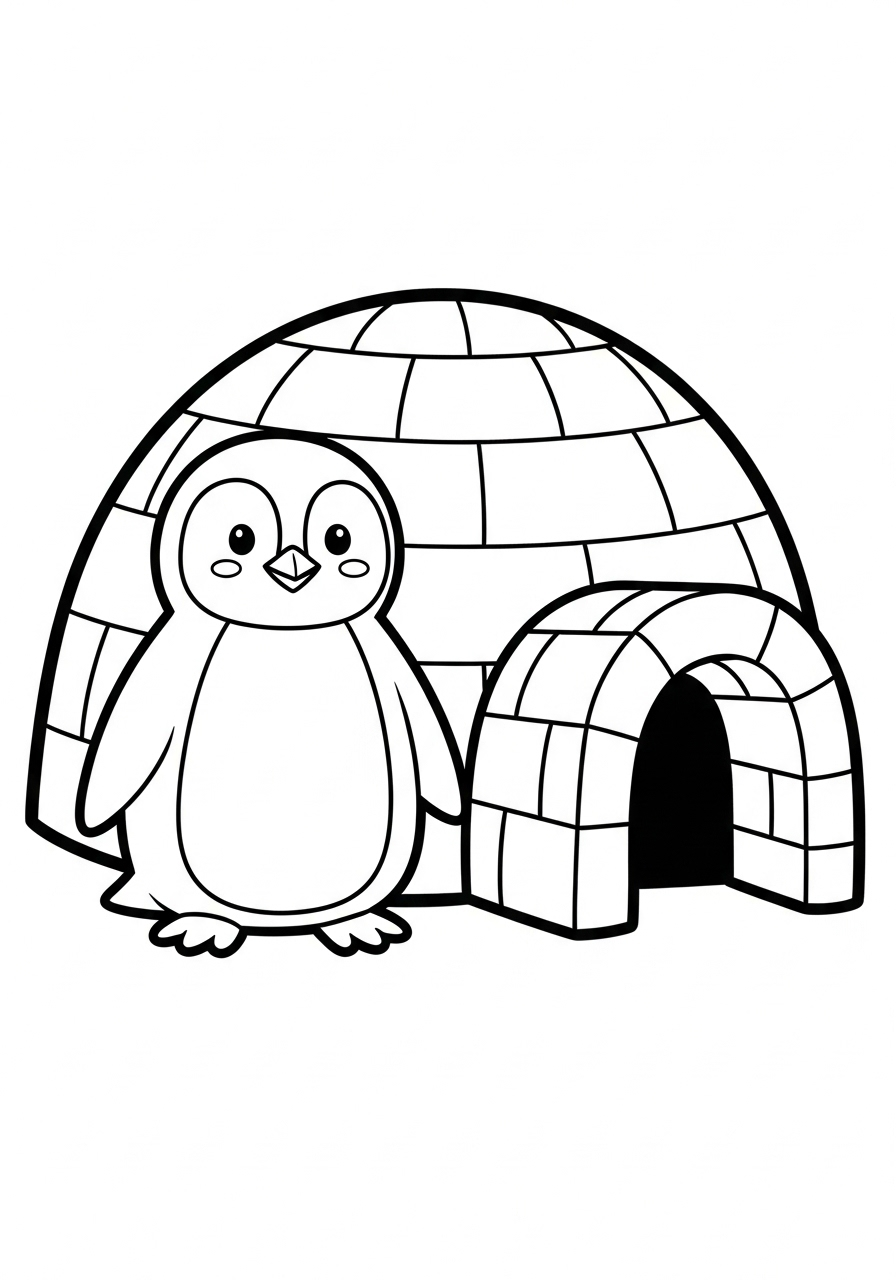 Pinguino 15 Pinguino da colorare facile