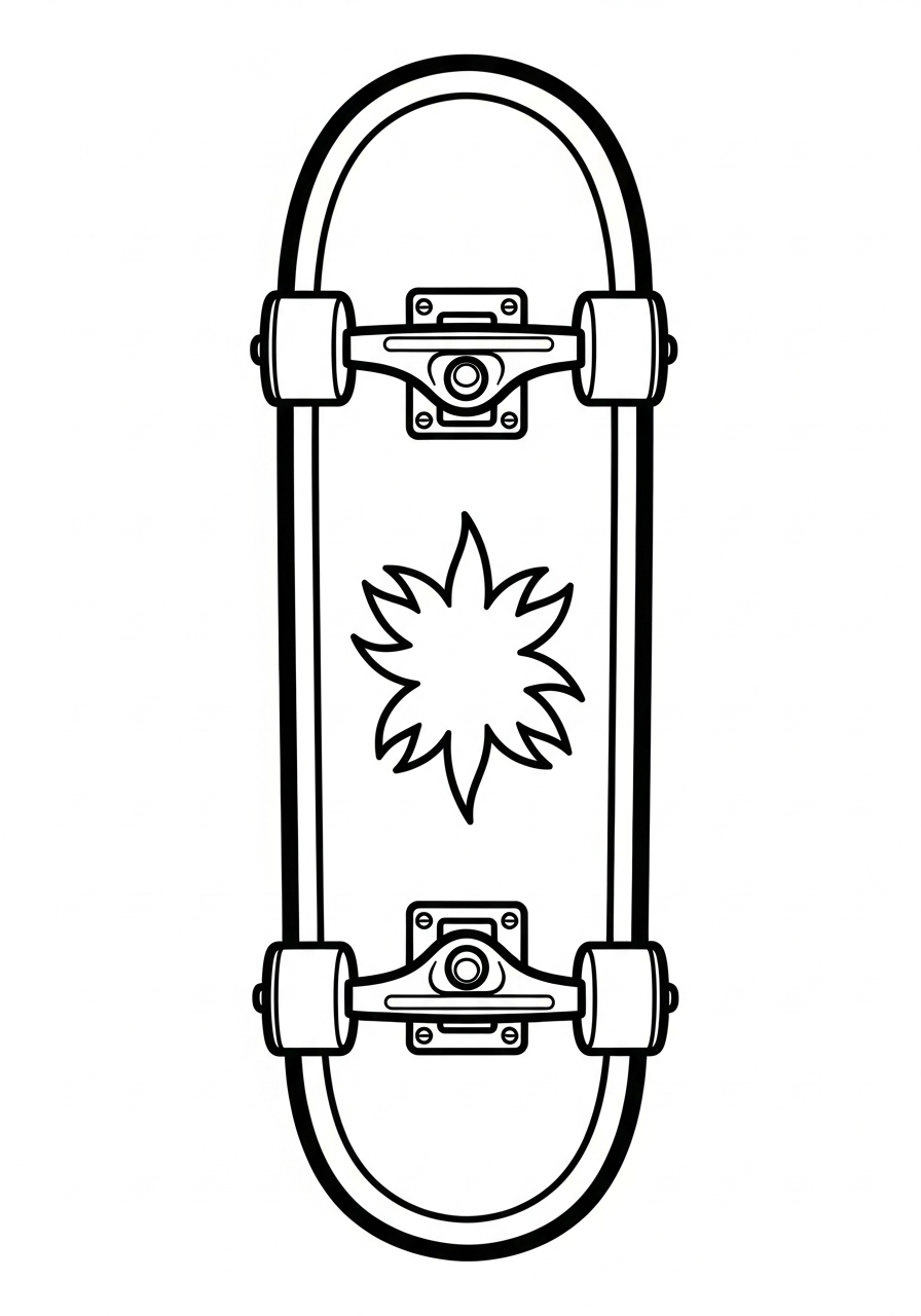 Skateboard 21 immagini di Skateboard da colorare per bambini