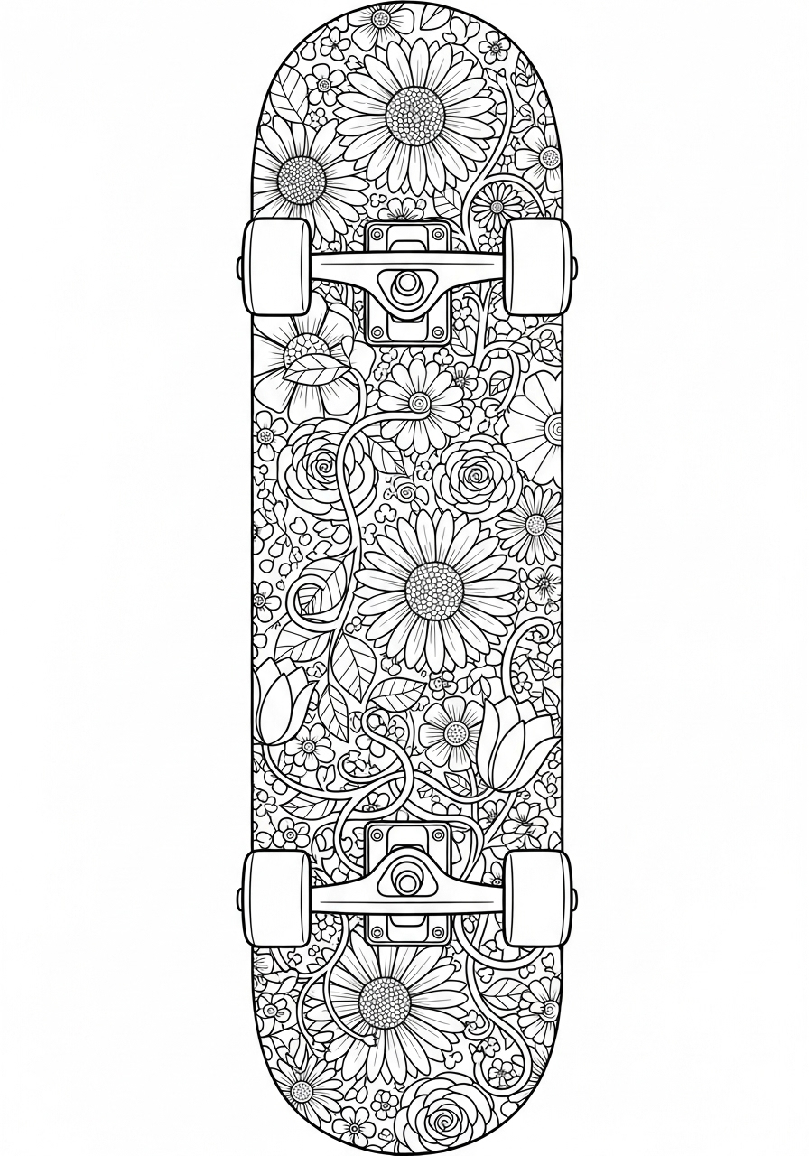 Skateboard 11 disegni da colorare Skateboard