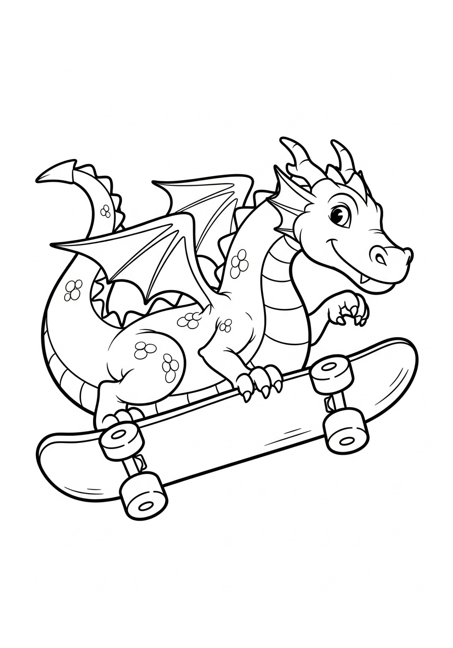 Skateboard 7 Skateboard immagini da colorare per bambini
