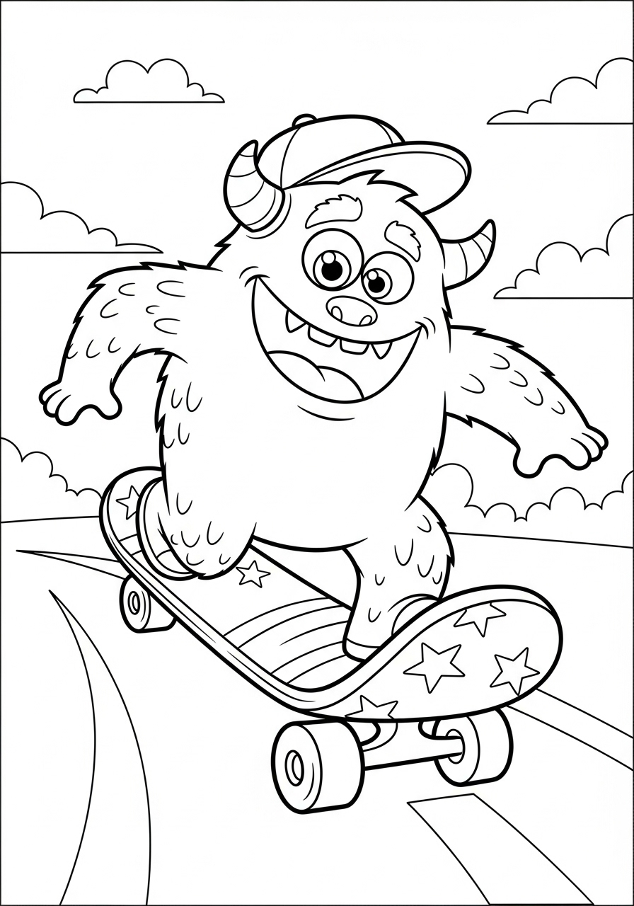 Skateboard 5 Skateboard da colorare e stampare pdf