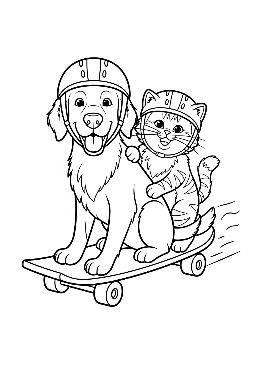 Skateboard 3 disegni Skateboard facili da colorare