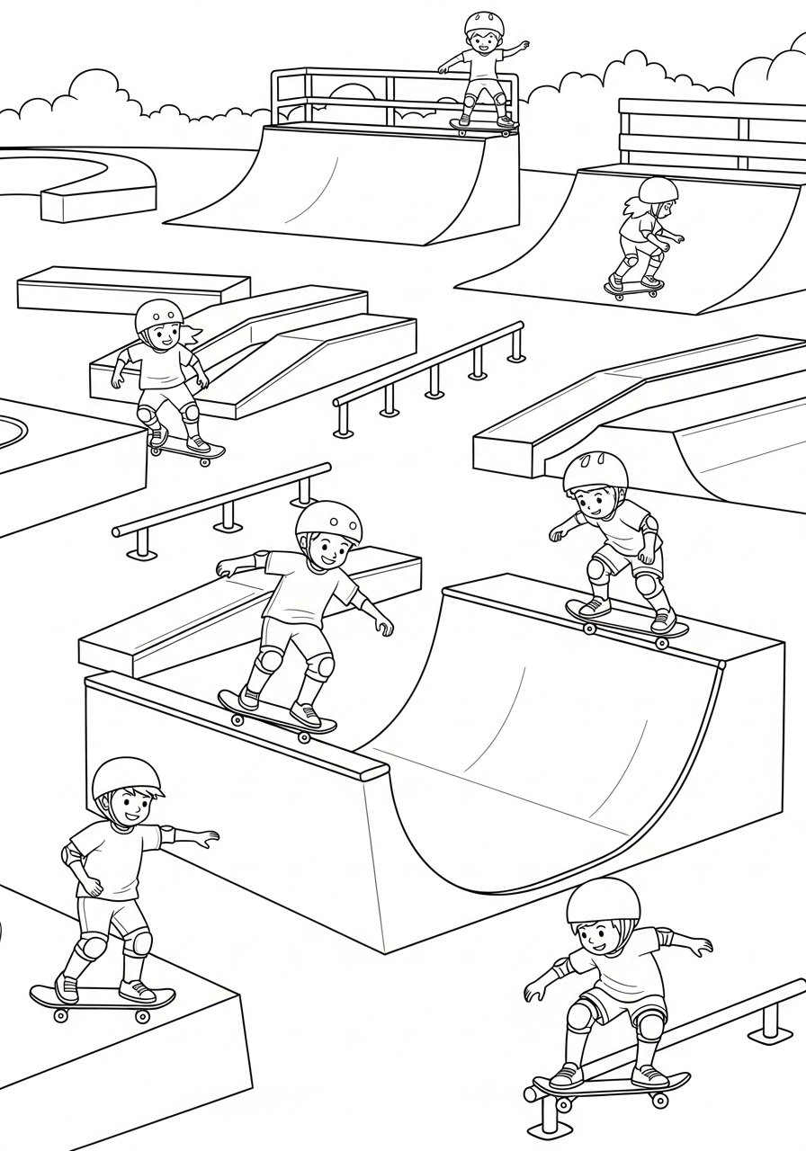 Skateboard 17 disegni da colorare Skateboard per bambini