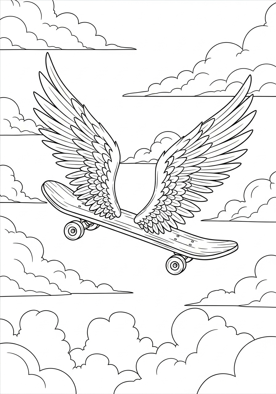 Skateboard 14 immagine Skateboard da colorare