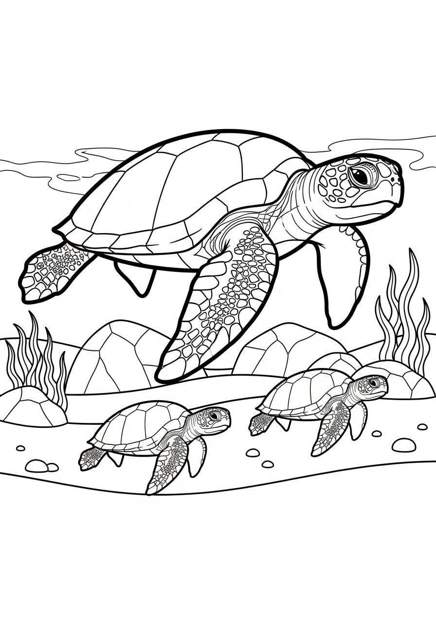 Tartaruga Marina 13 da colorare Tartaruga Marina disegno facile bambini 1