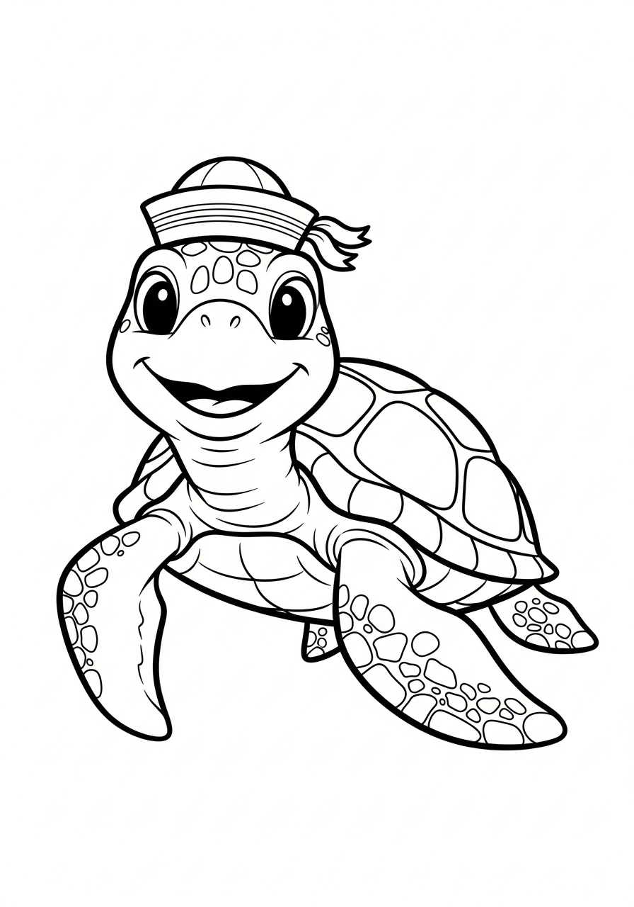 Tartaruga Marina 7 disegni da colorare gratis per bambini di Tartaruga Marina