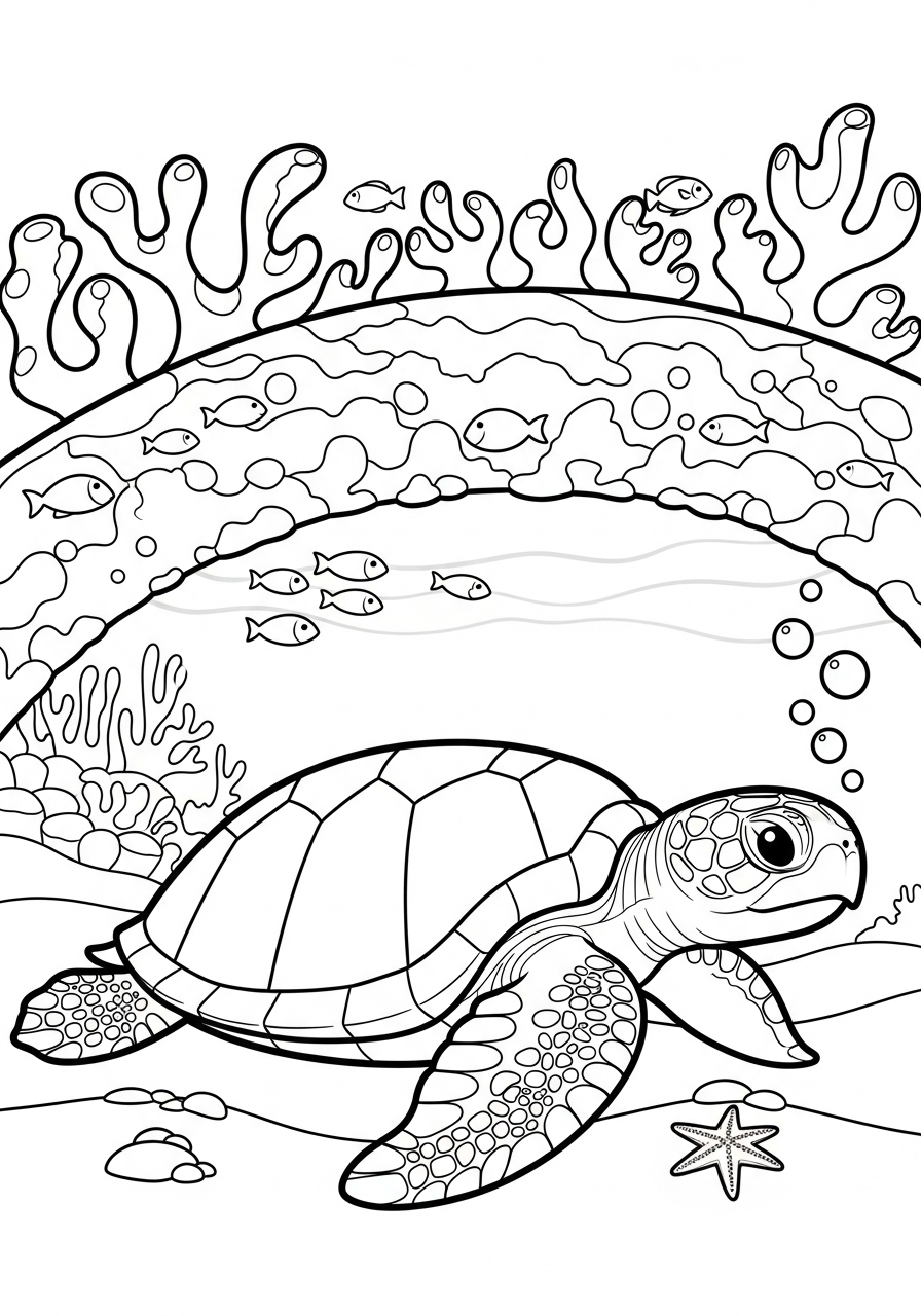Tartaruga Marina 5 disegni di Tartaruga Marina da colorare da stampare