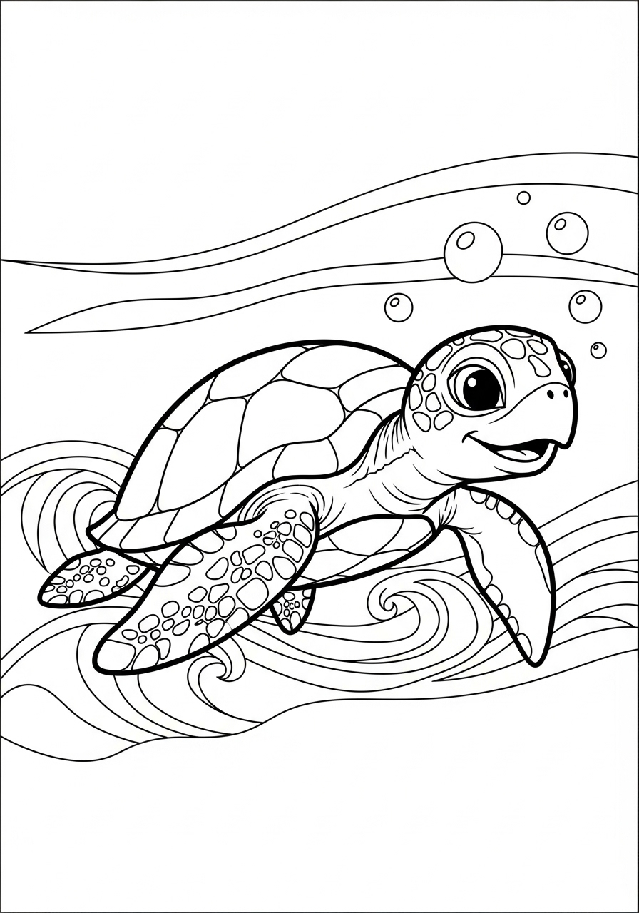 Tartaruga Marina 20 disegni da colorare gratis per bambini di Tartaruga Marina 1