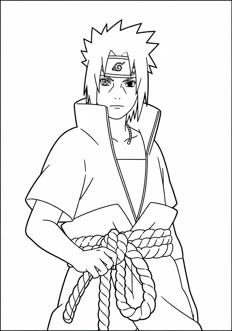 Uchiha Sasuke 22 stampe da colorare per bambini Uchiha Sasuke 1