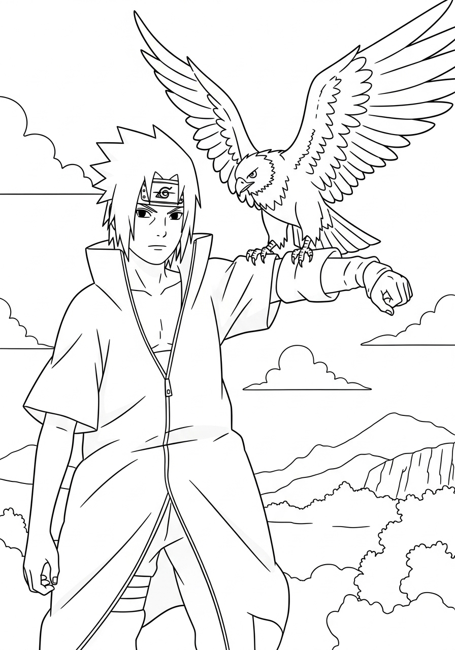 Uchiha Sasuke 12 disegni Uchiha Sasuke da colorare online