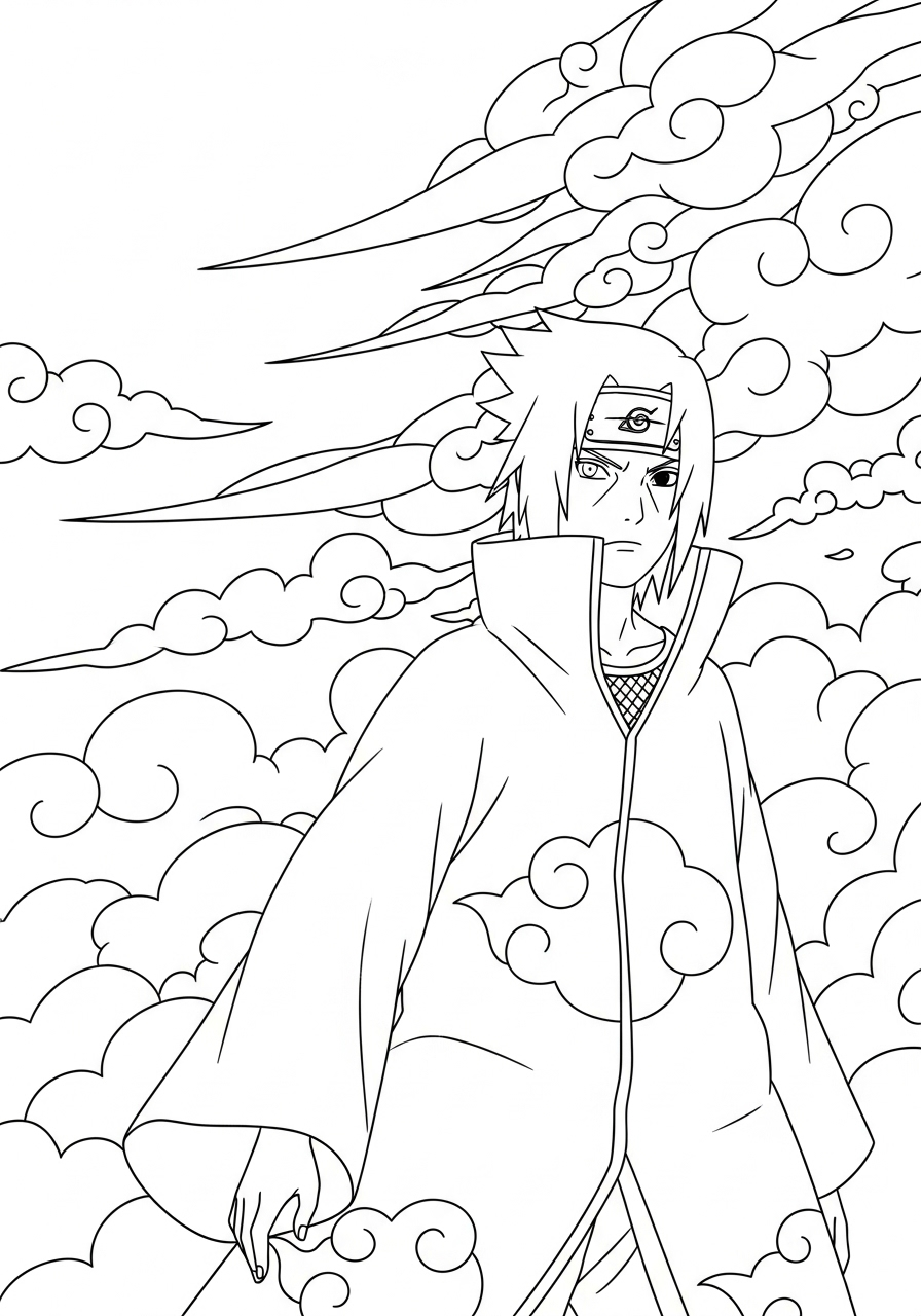 Uchiha Sasuke 11 disegni da colorare gratis per bambini di Uchiha Sasuke