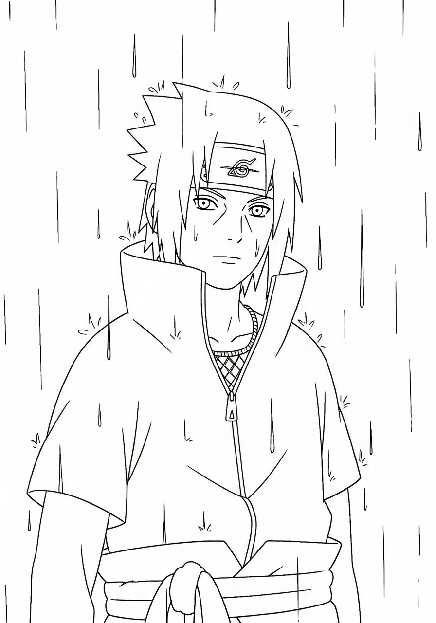 Uchiha Sasuke 7 immagini da colorare Uchiha Sasuke gratis