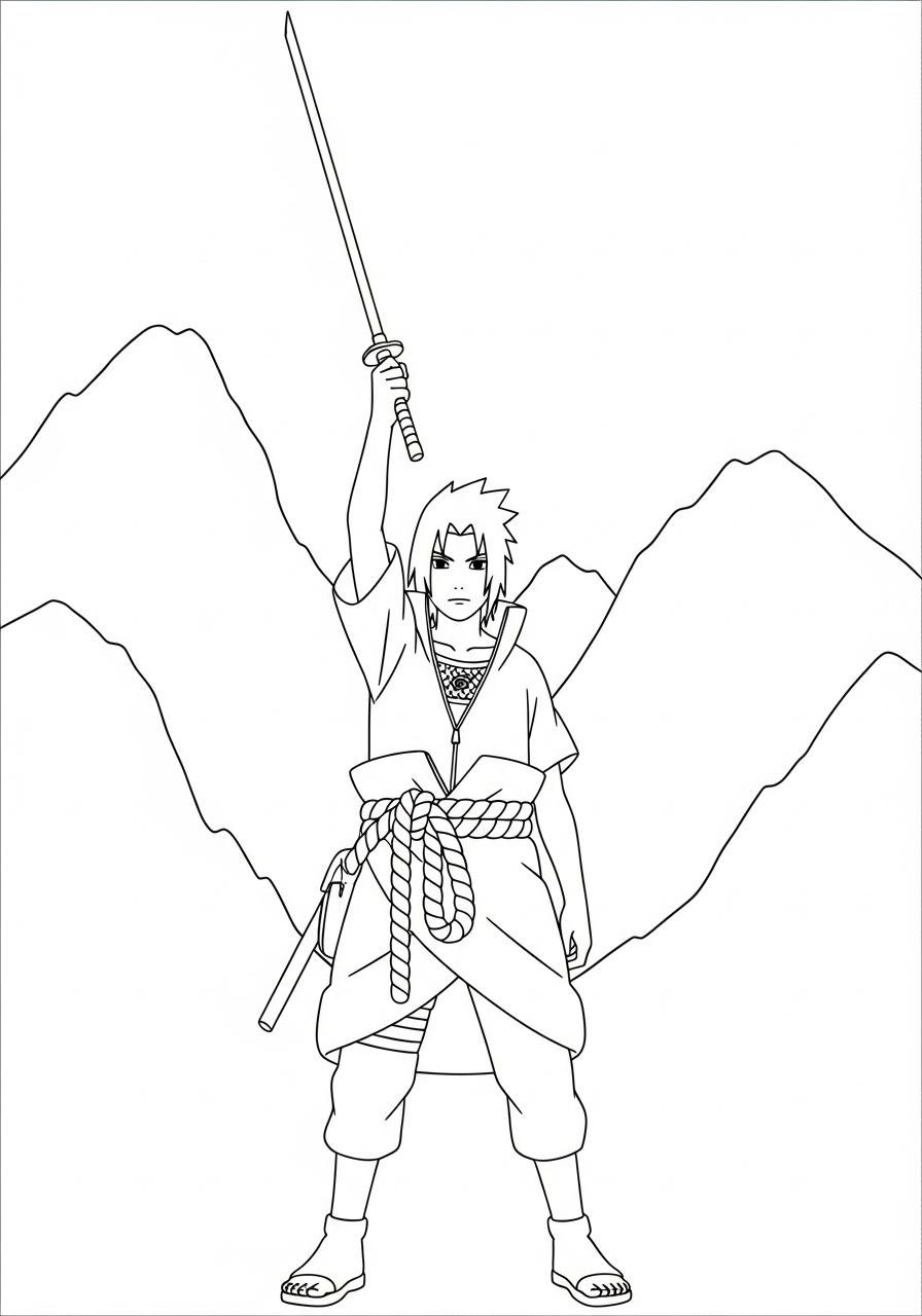 Uchiha Sasuke 6 Uchiha Sasuke da colorare per bambini