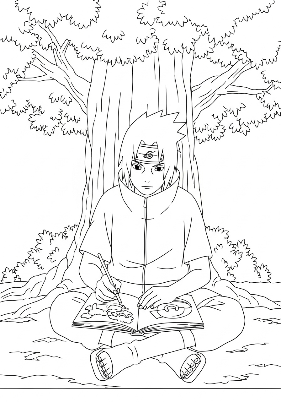 Uchiha Sasuke 4 disegno Uchiha Sasuke da colorare per bambini 1