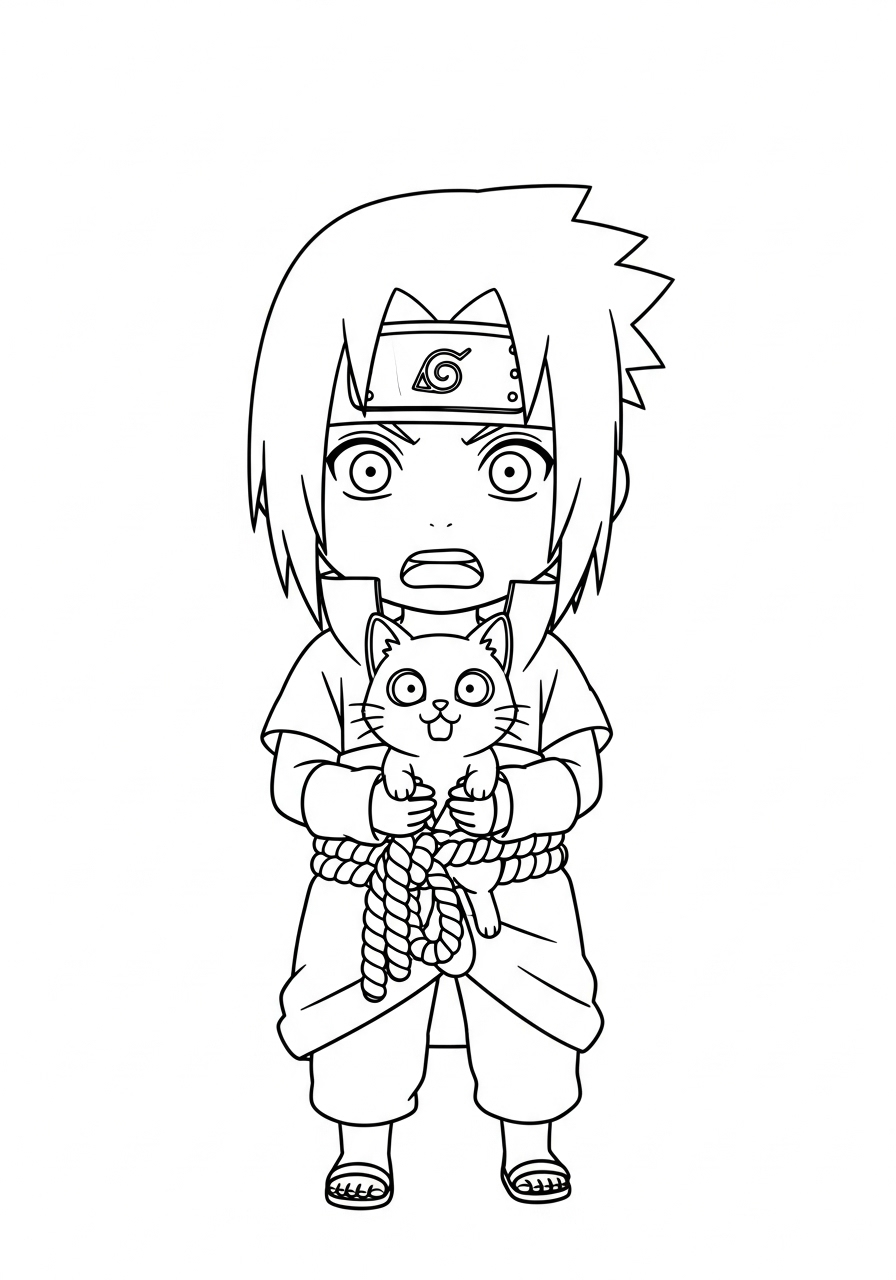 Uchiha Sasuke 3 immagini da stampare e colorare di Uchiha Sasuke