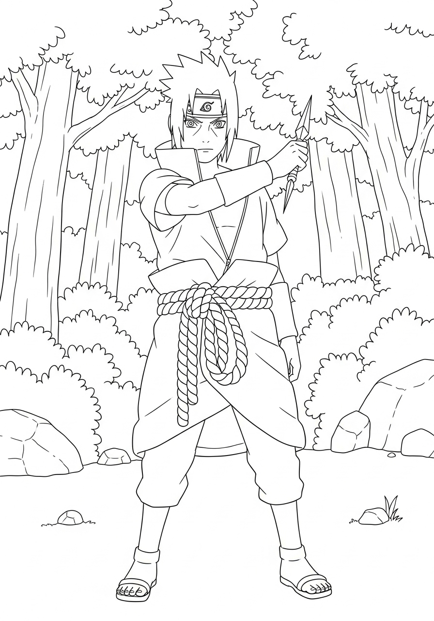 Uchiha Sasuke 20 immagini di Uchiha Sasuke da colorare per bambini