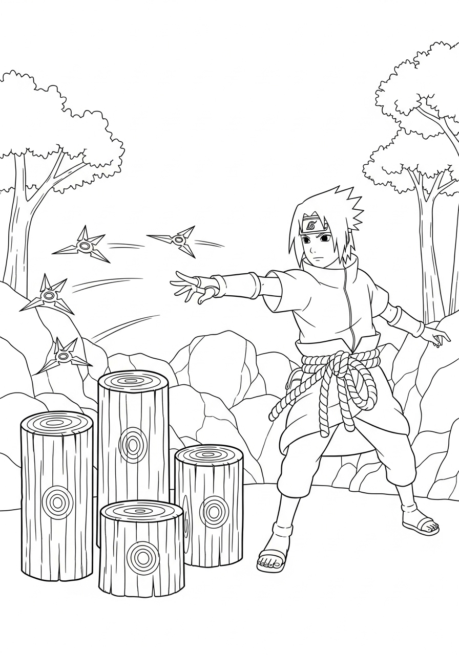 Uchiha Sasuke 19 immagini da colorare Uchiha Sasuke gratis 1
