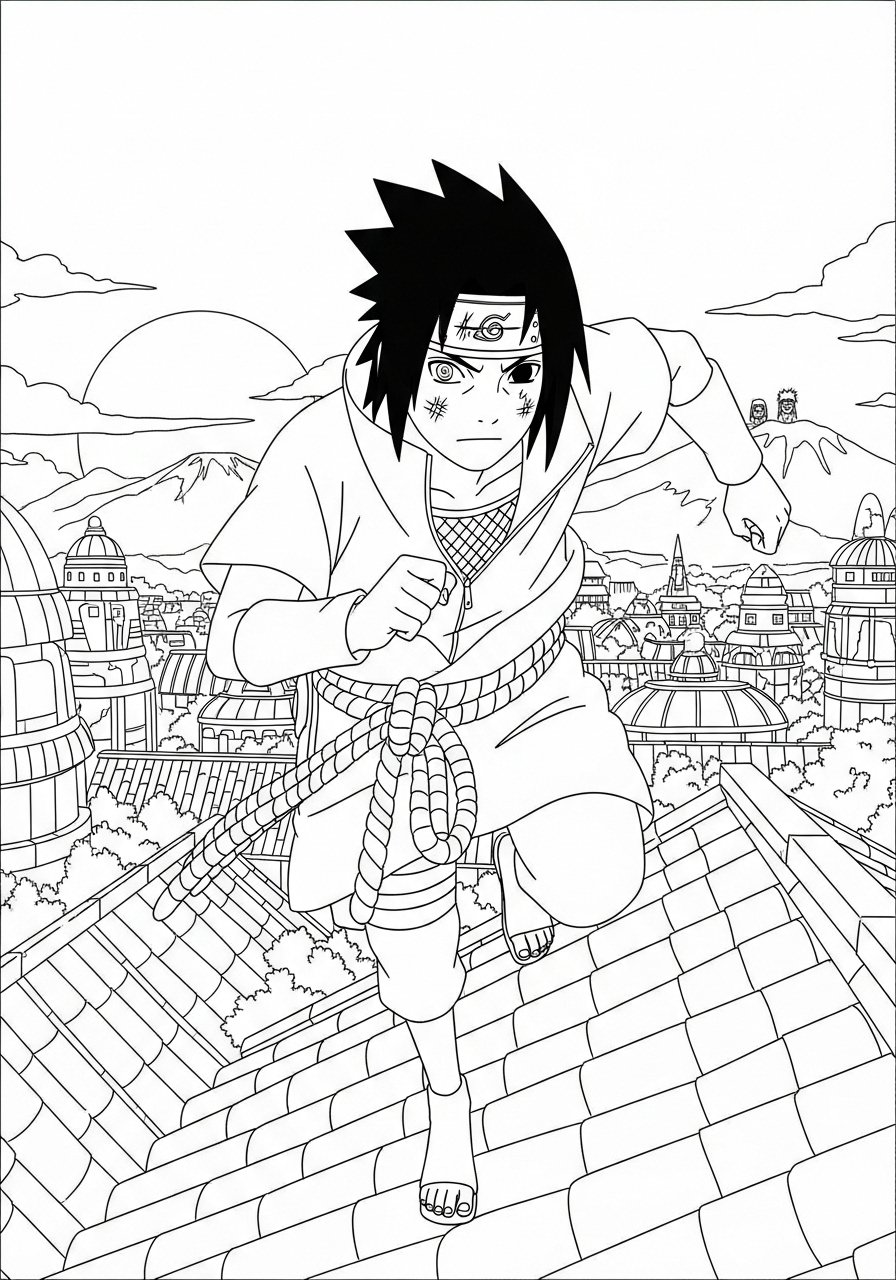 Uchiha Sasuke 15 Uchiha Sasuke disegno da colorare facile 1