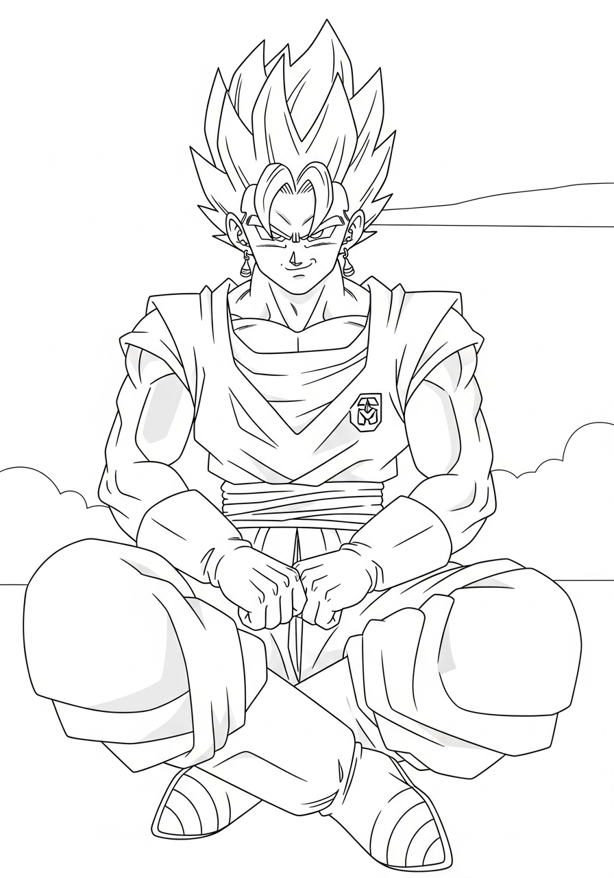 Vegito 9 disegni da colorare gratis per bambini di Vegito