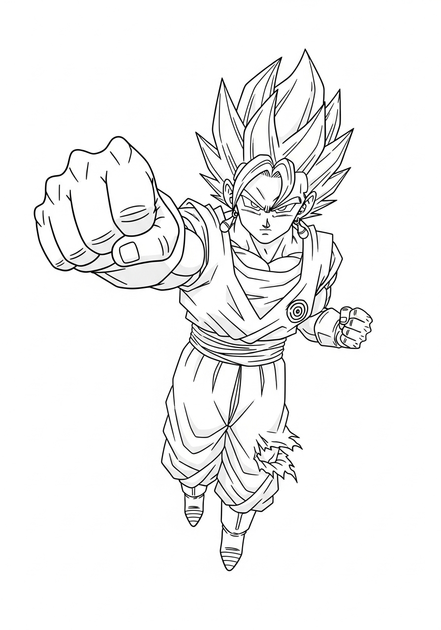 Vegito 7 disegni da colorare gratis Vegito