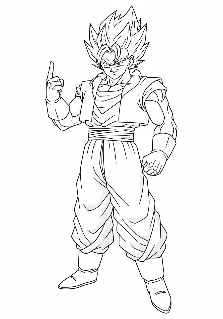 Vegito 21 Vegito disegno da colorare facile 2