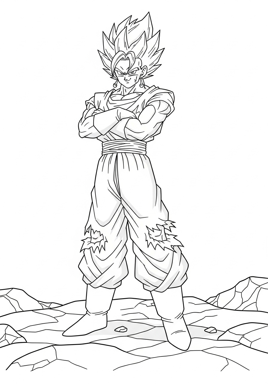 Vegito 15 pdf stampare Vegito da colorare