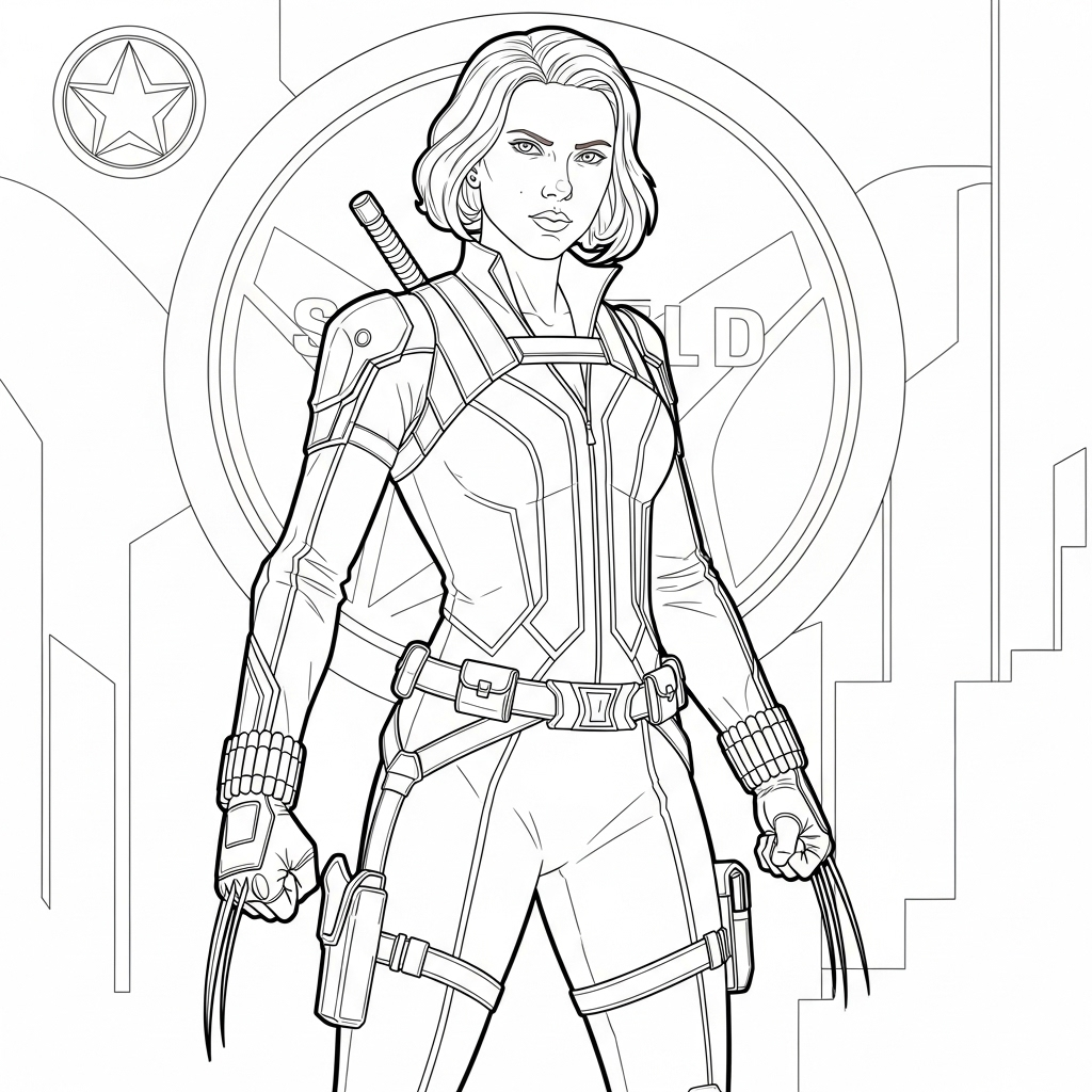 Black Widow da colorare thumbnail