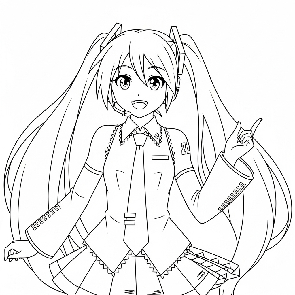 Hatsune Miku da colorare thumbnail