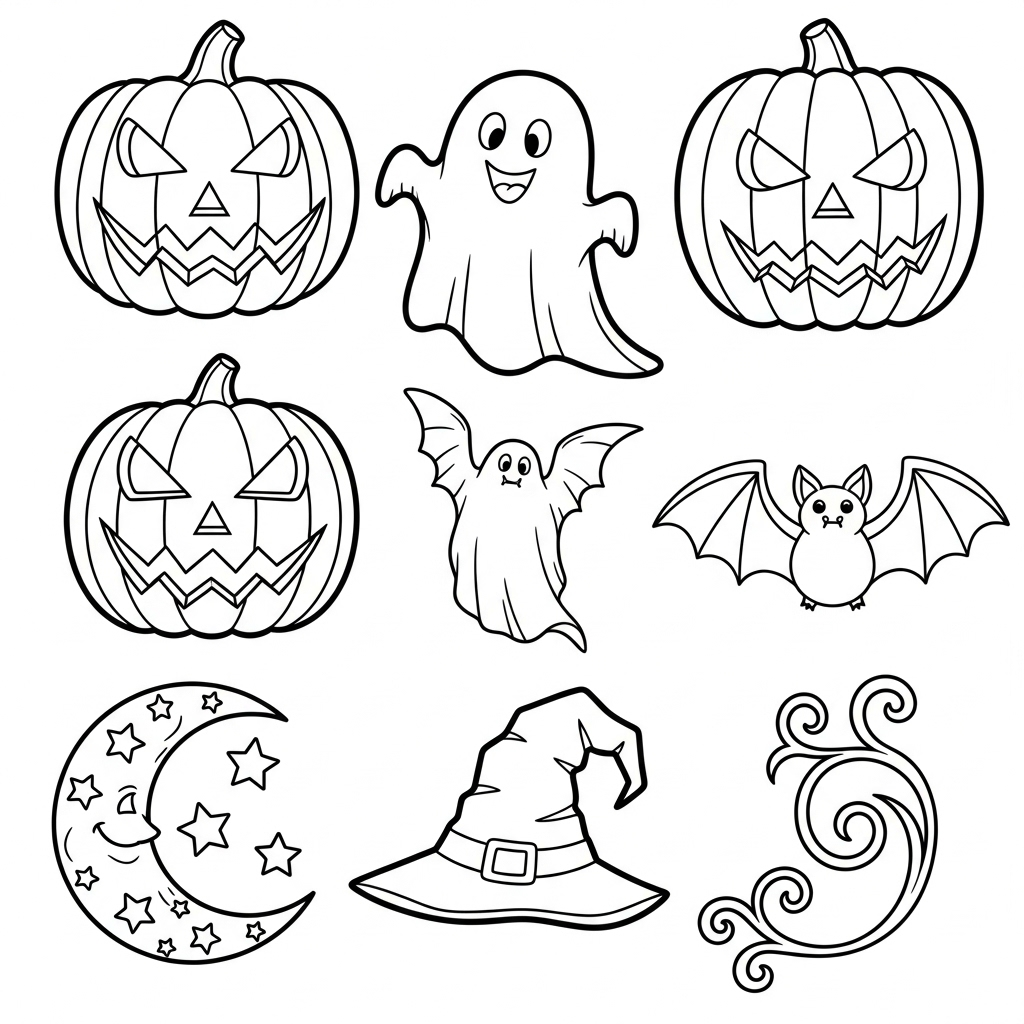 Modelli per intagliare le zucche da colorare thumbnail