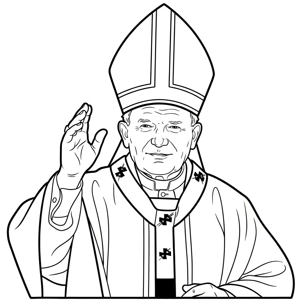 Papa Giovanni Paolo II da colorare thumbnail