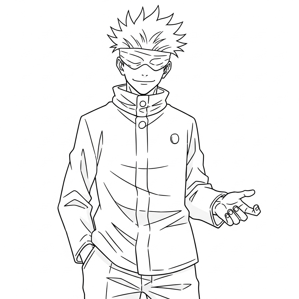 Satoru Gojo da colorare thumbnail