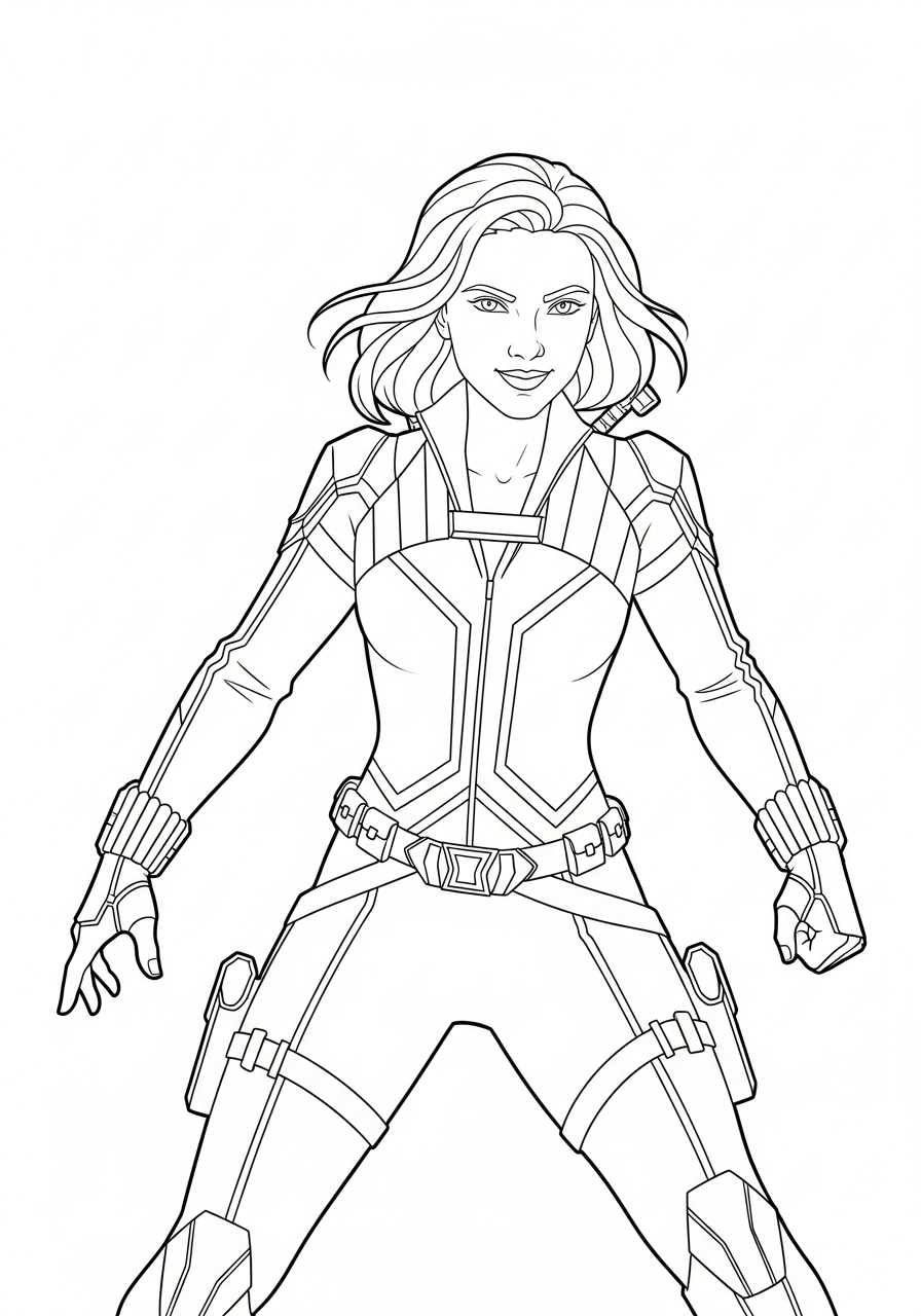 Black Widow 19 disegni di Black Widow da colorare da stampare 1