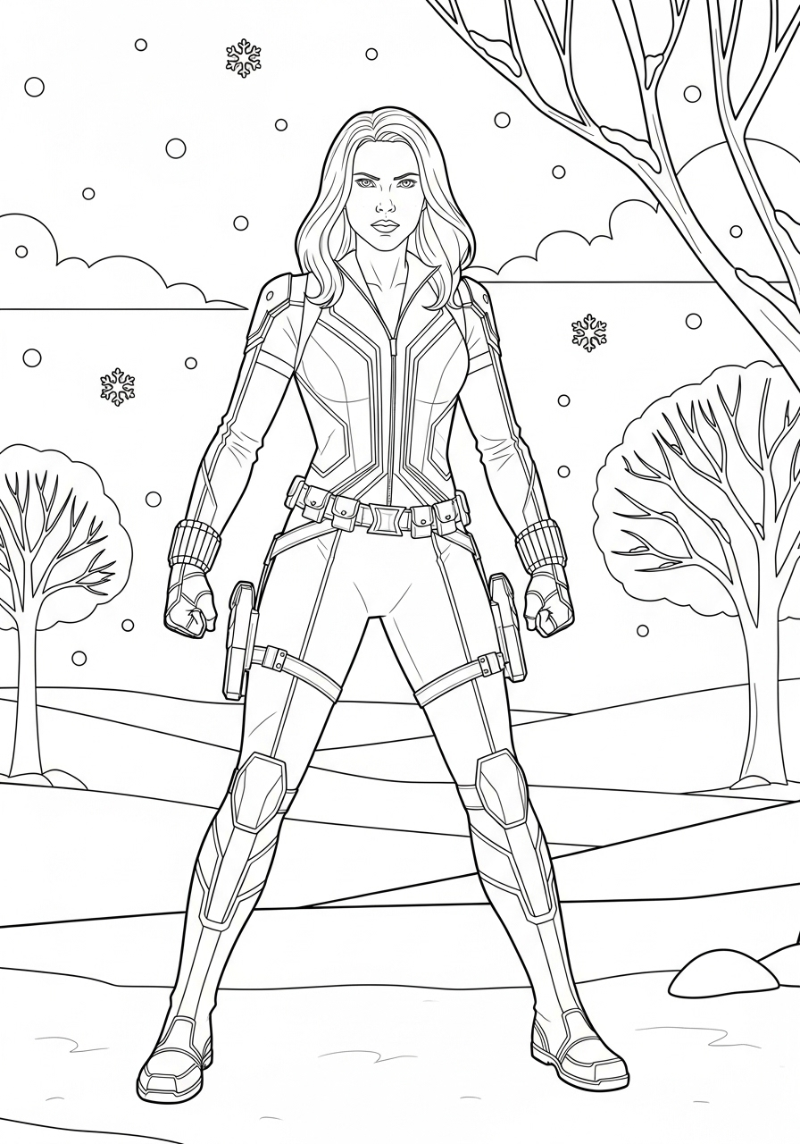 Black Widow 8 disegno Black Widow da colorare per bambini