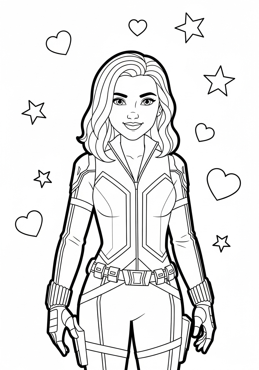 Black Widow 2 Black Widow da stampare e colorare per bambini