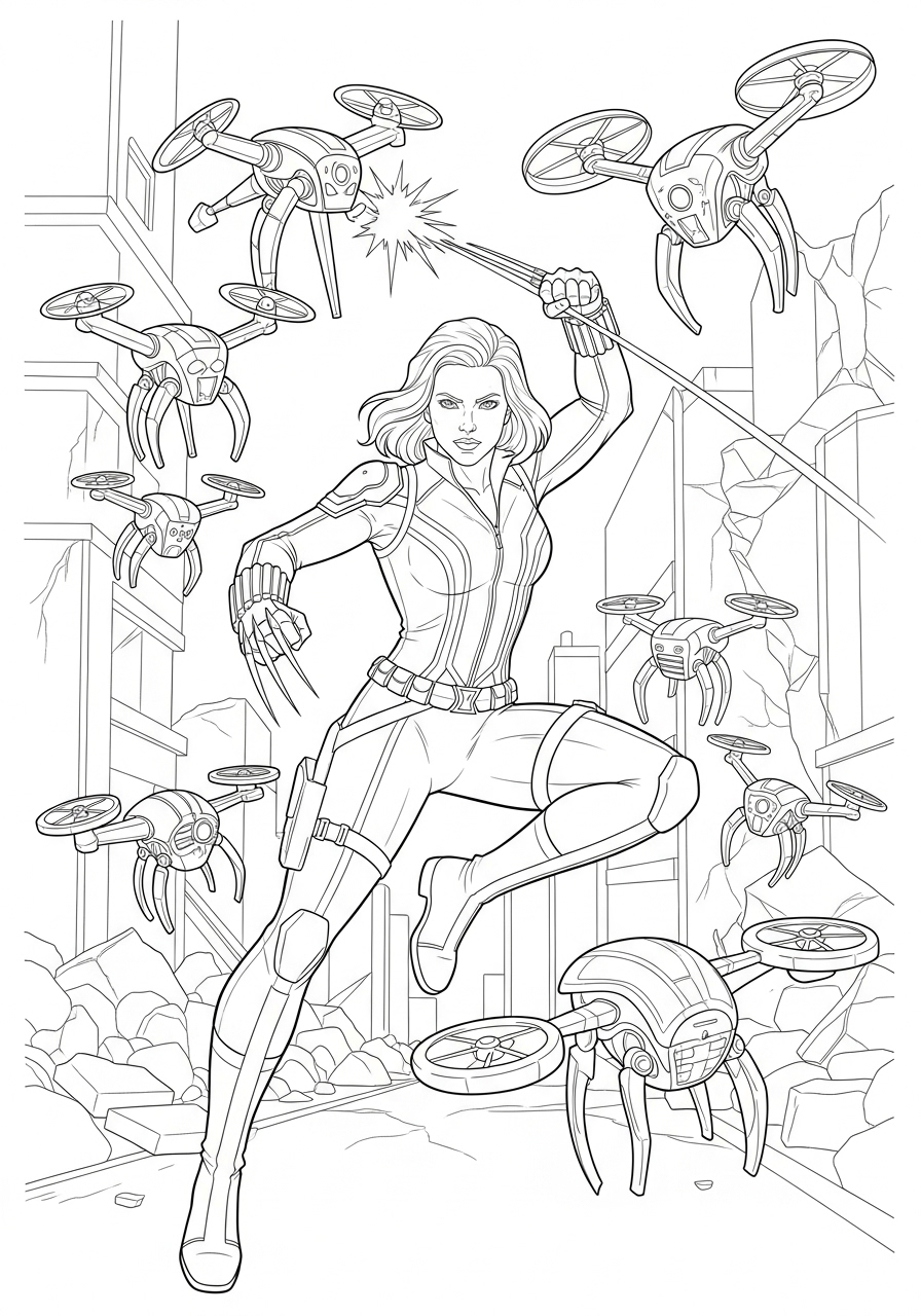 Black Widow 7 disegni di Black Widow da colorare e stampare