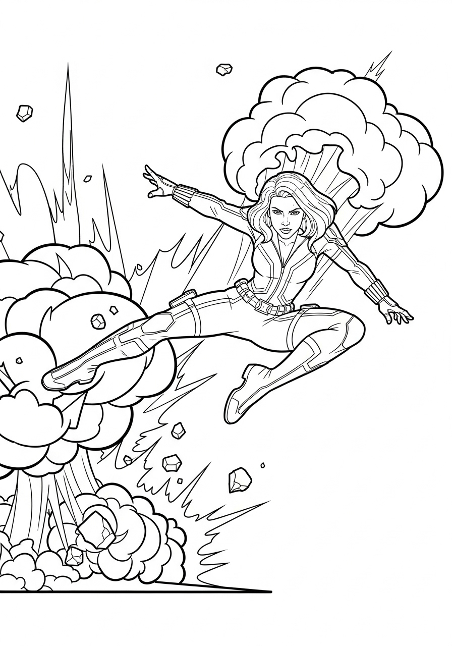 Black Widow 6 Black Widow da colorare e stampare gratis