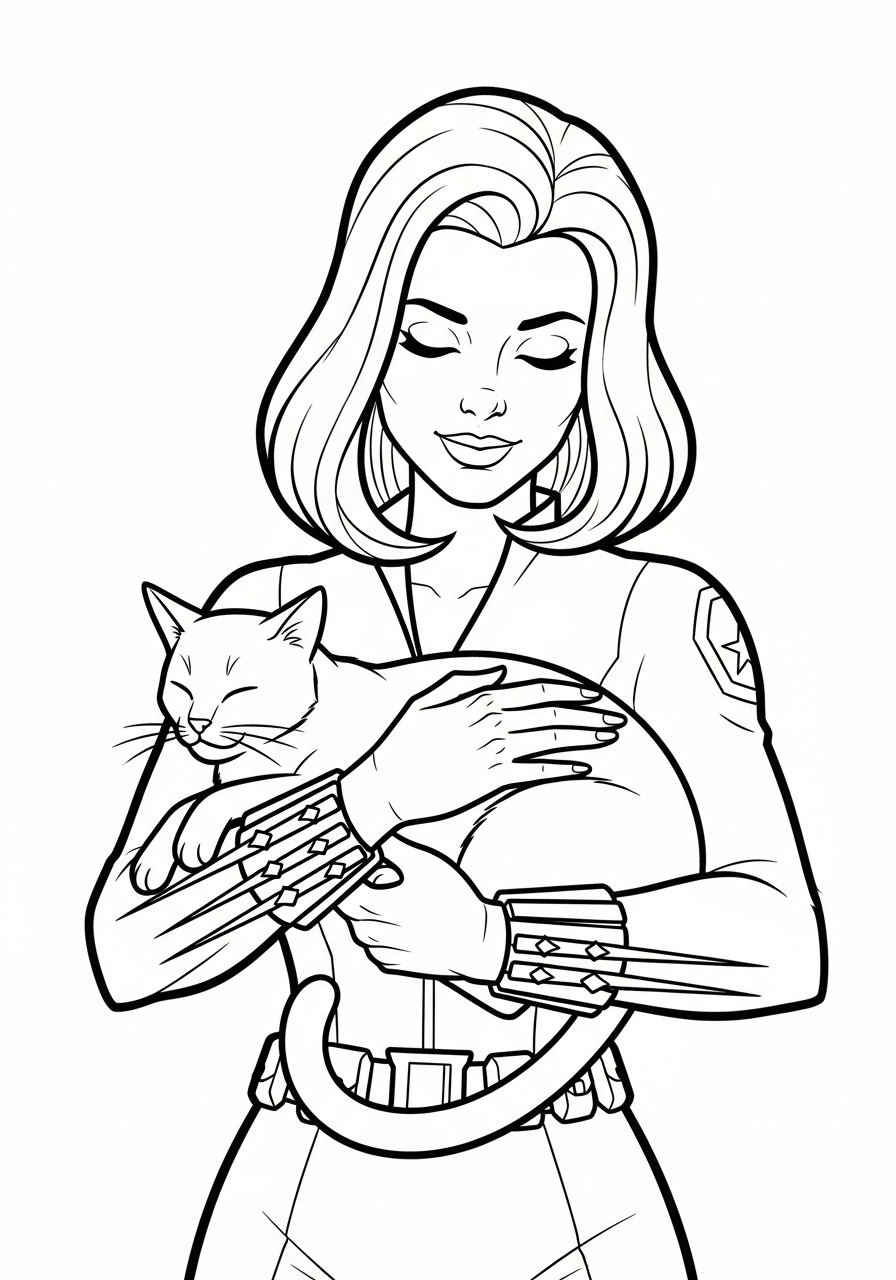 Black Widow 5 da colorare Black Widow disegno facile bambini 1