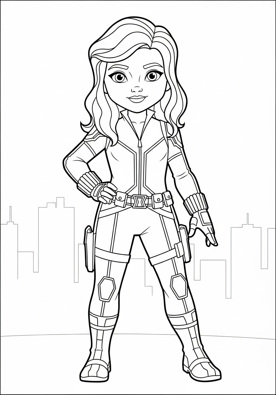Black Widow 3 disegni di Black Widow da colorare da stampare