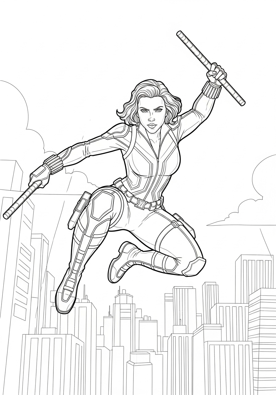 Black Widow 17 disegni di Black Widow da colorare e stampare 1