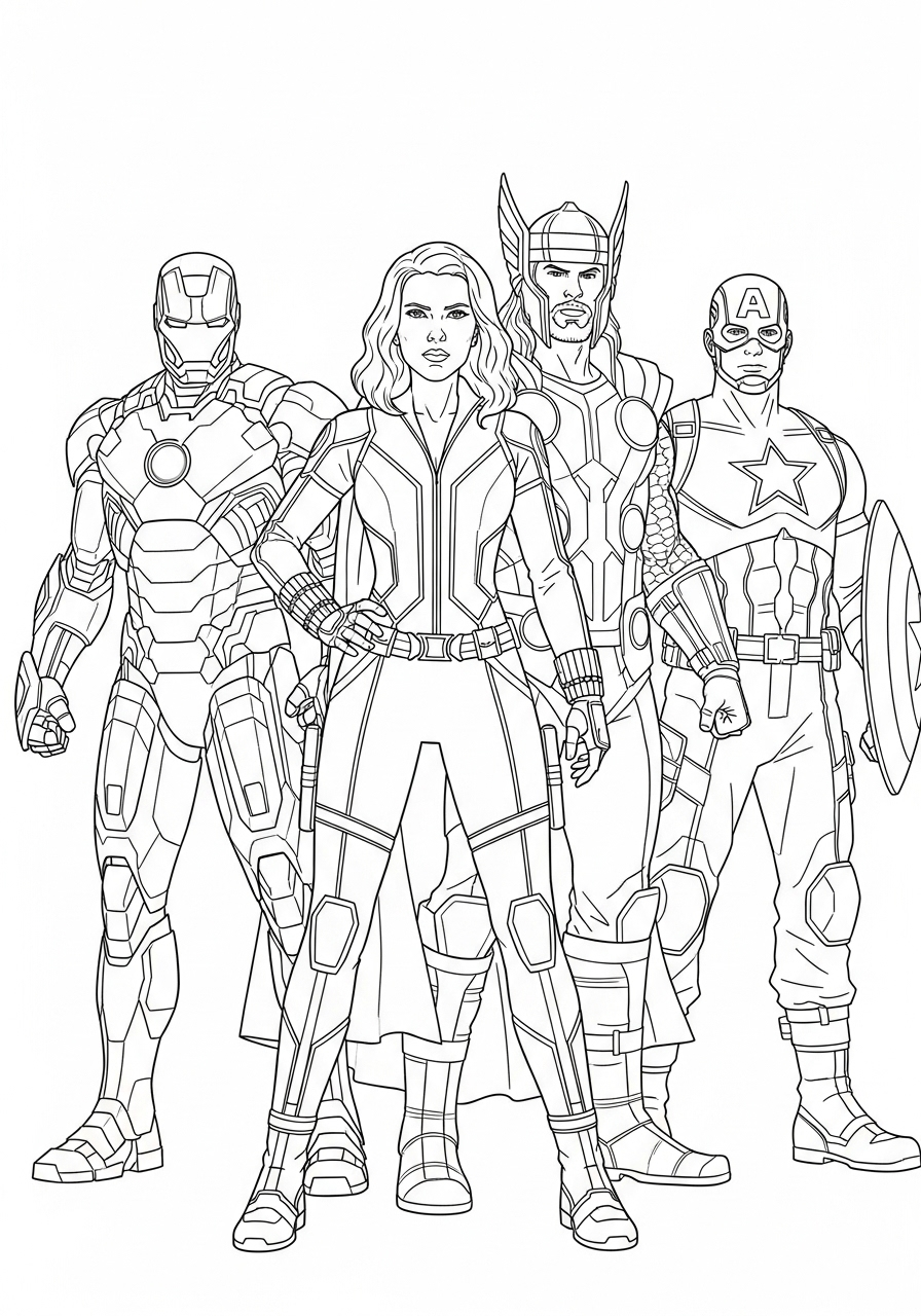 Black Widow 16 disegni Black Widow da colorare online