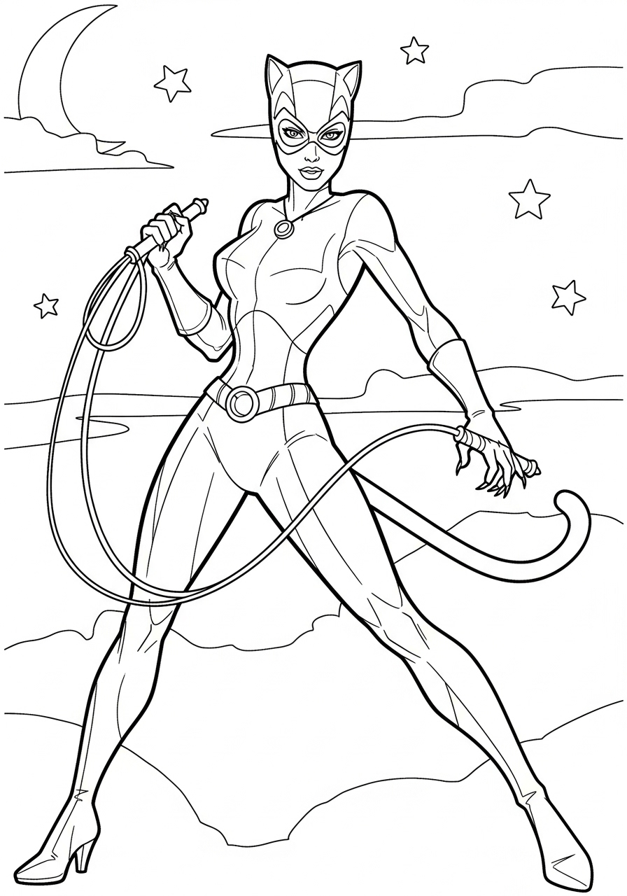 Catwoman 21 disegni da colorare Catwoman da stampare