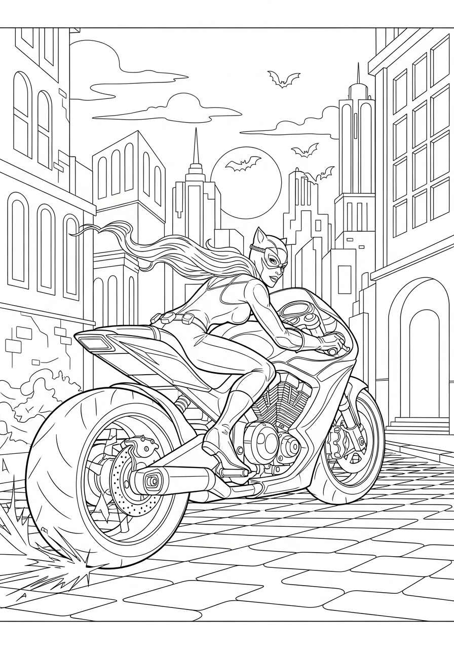Catwoman 7 disegni da stampare e colorare Catwoman