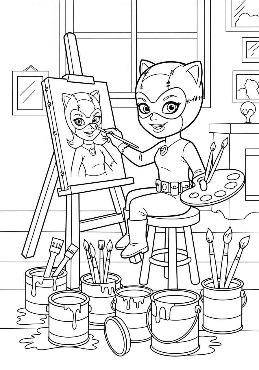 Catwoman 6 disegni da colorare Catwoman