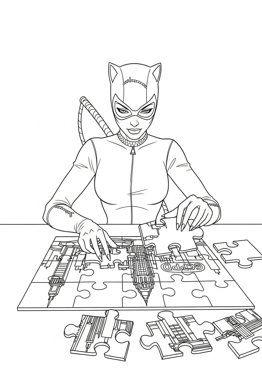 Catwoman 4 disegni da colorare per bambini pdf Catwoman