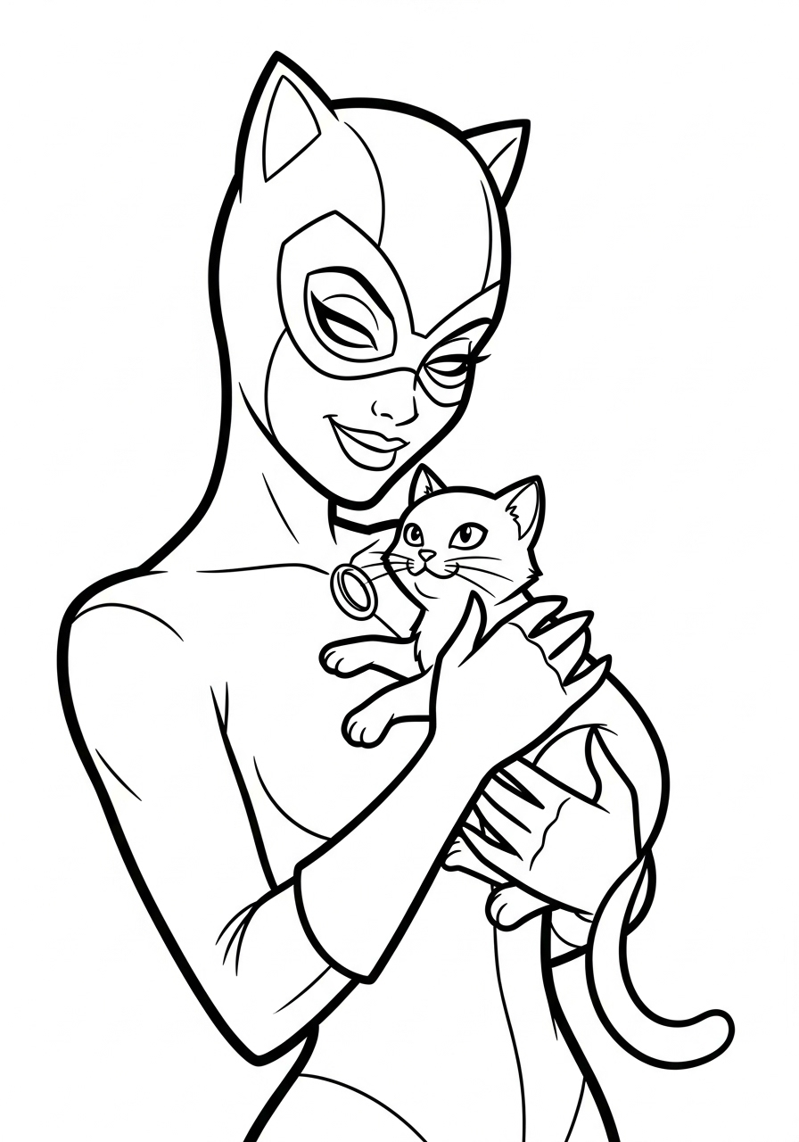 Catwoman 19 disegni da colorare per bambini pdf Catwoman 1