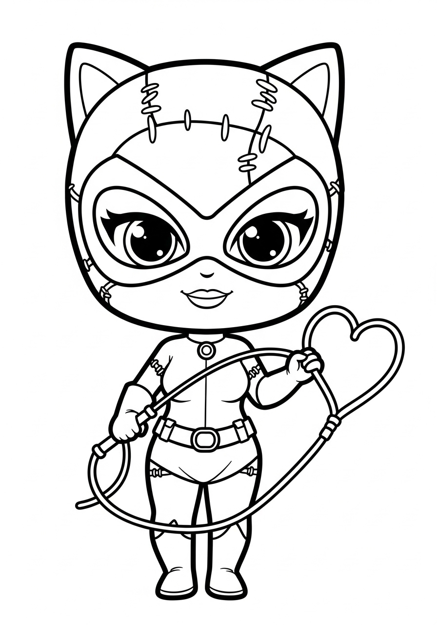 Catwoman 16 da colorare Catwoman disegno facile bambini