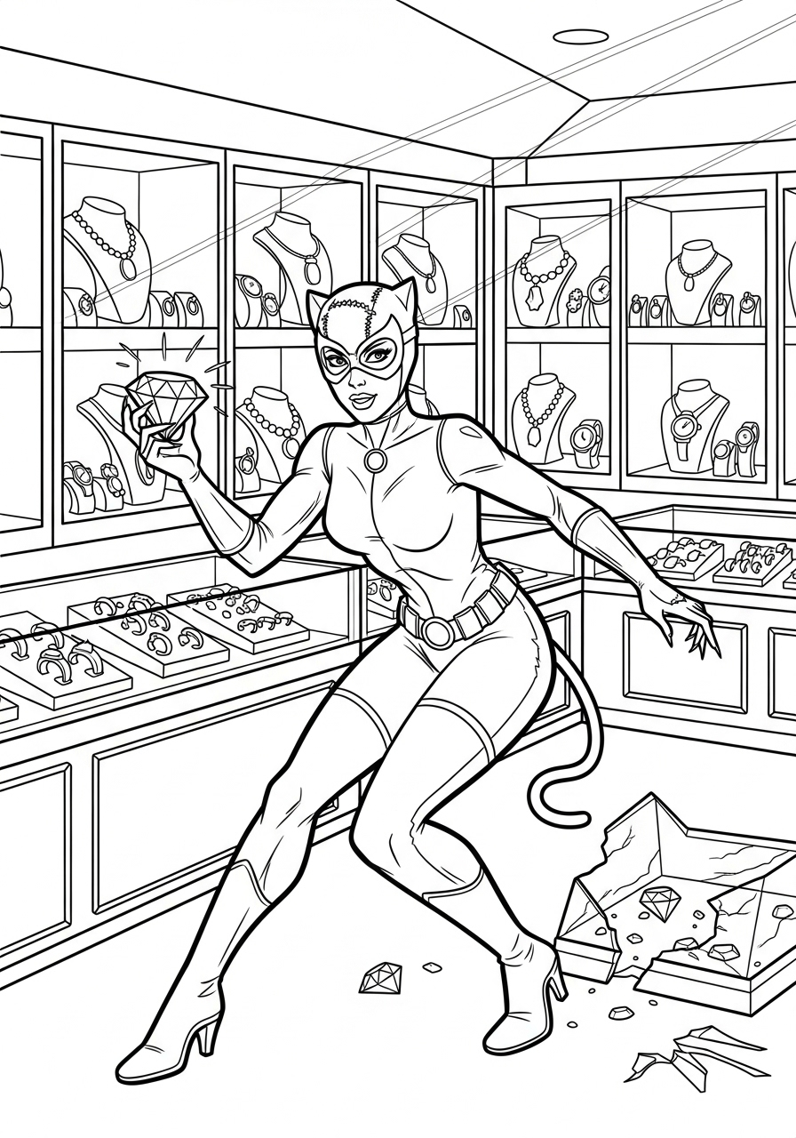 Catwoman 14 disegni Catwoman da colorare gratis