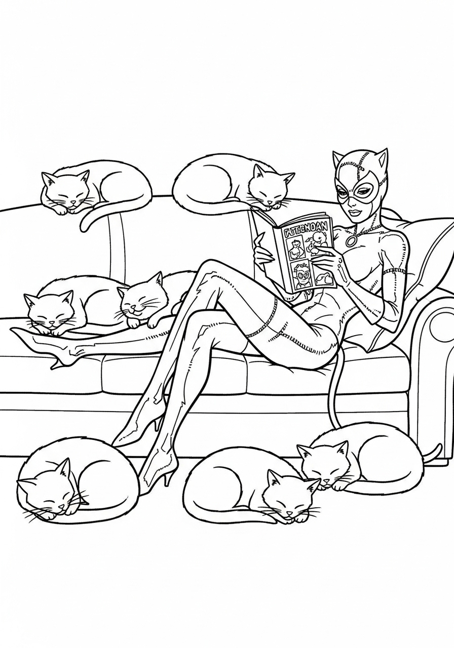 Catwoman 13 Catwoman disegno da colorare facile