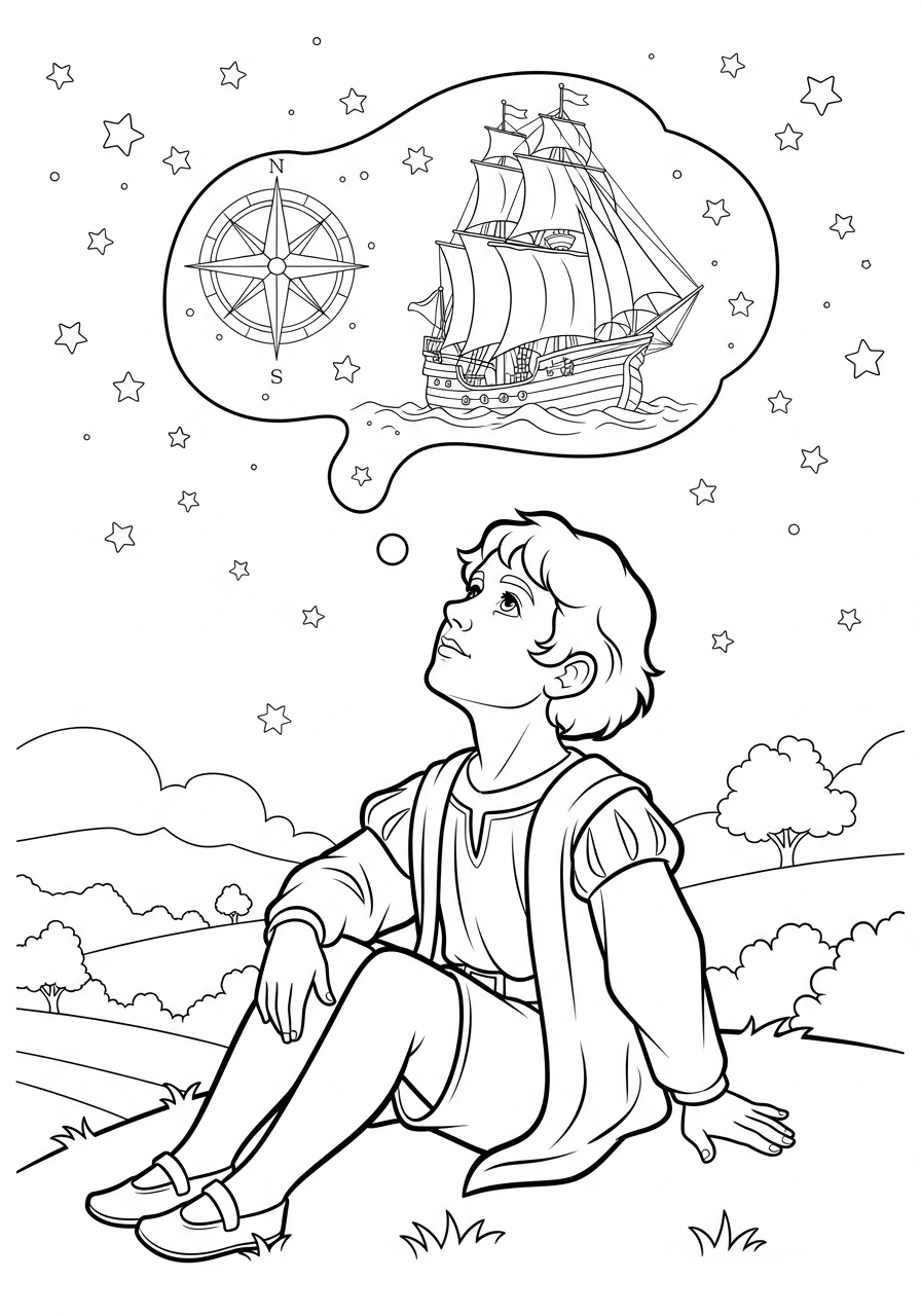 Christopher Columbus 10 da colorare Christopher Columbus disegno facile bambini 1